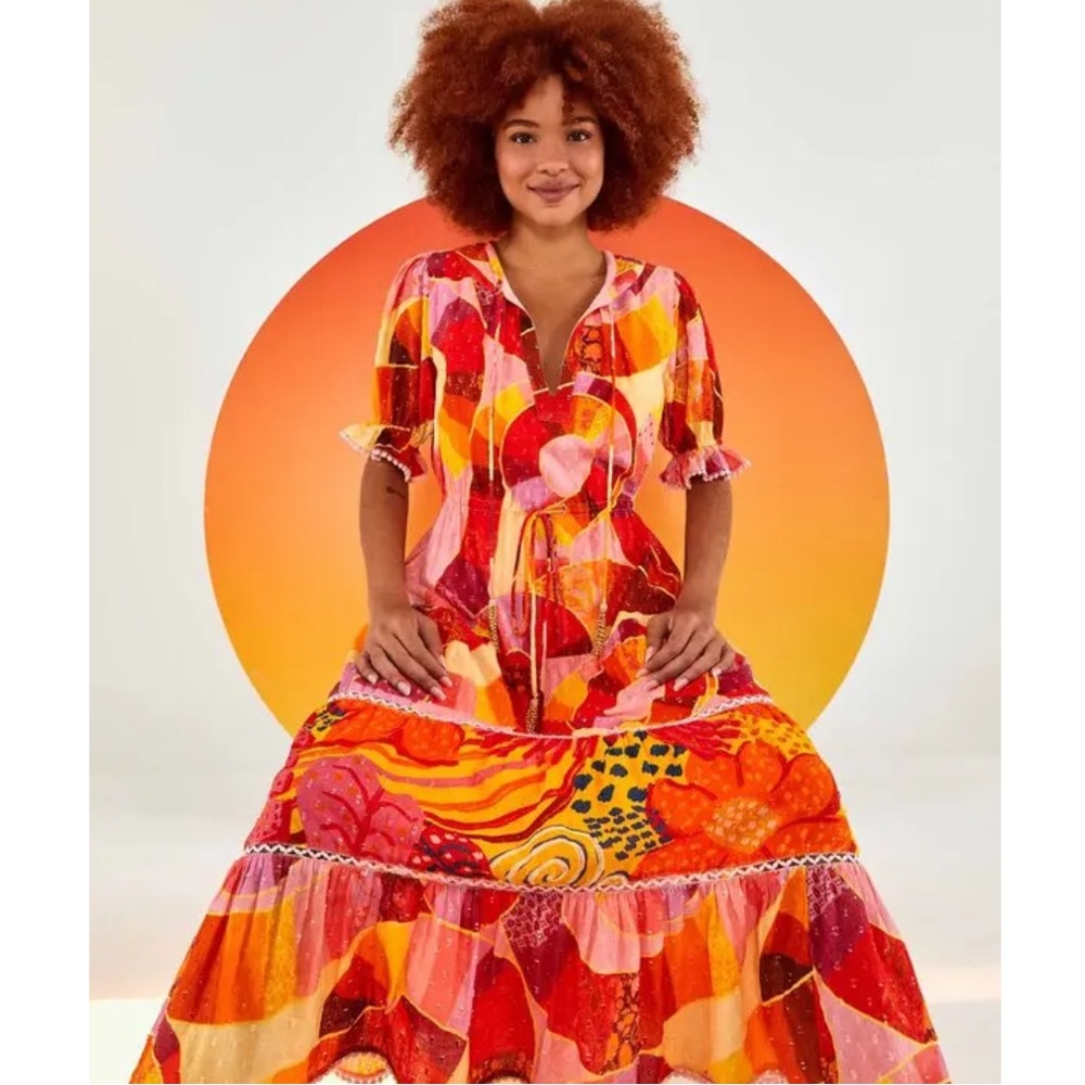 Farm Rio Patch Twirl Maxi